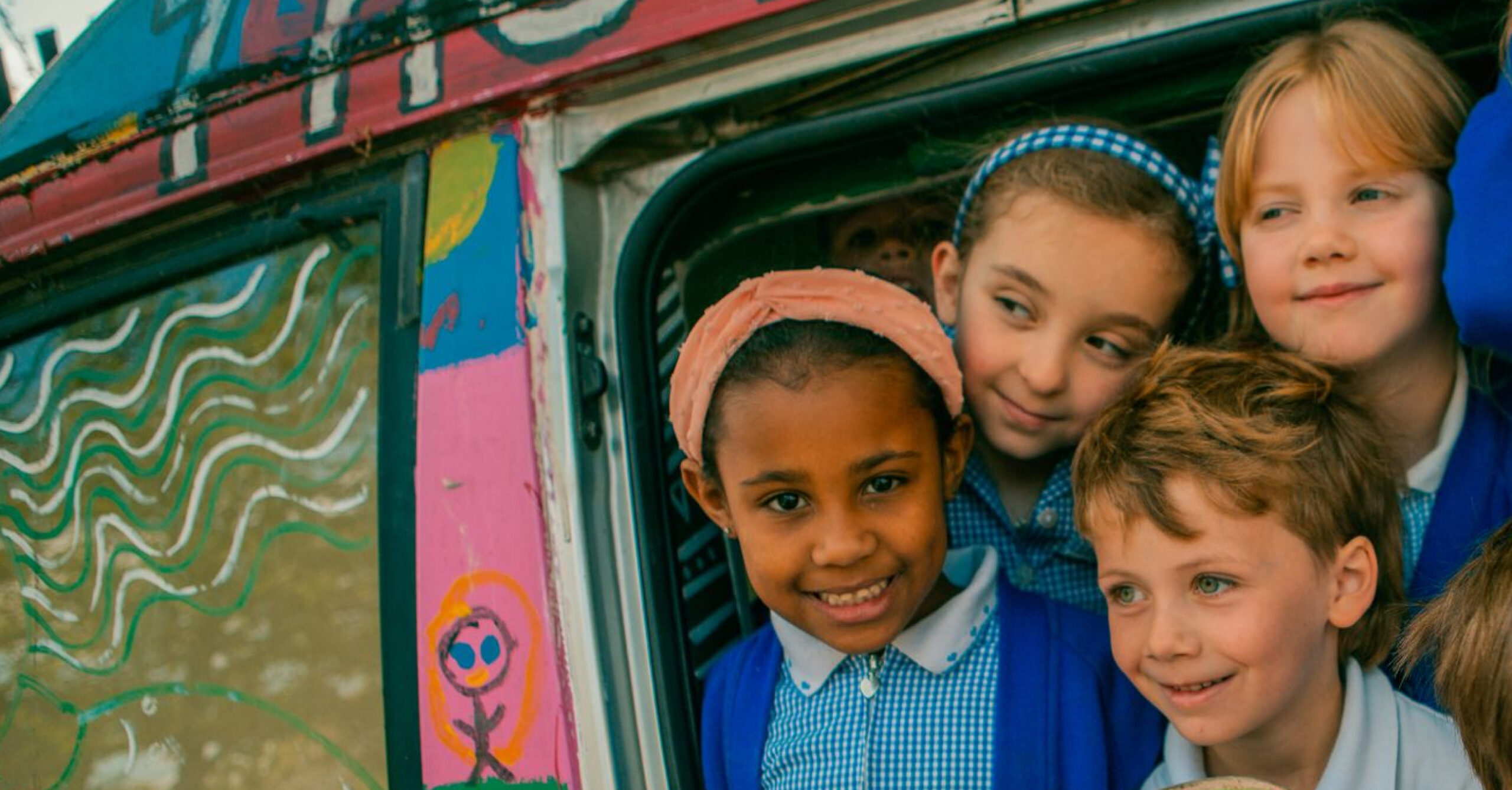Pupils outside Princess Frederica CofE Primary School